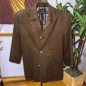 Newport Harbor Men’s Tweed-Style Blazer | Brown | Size XL